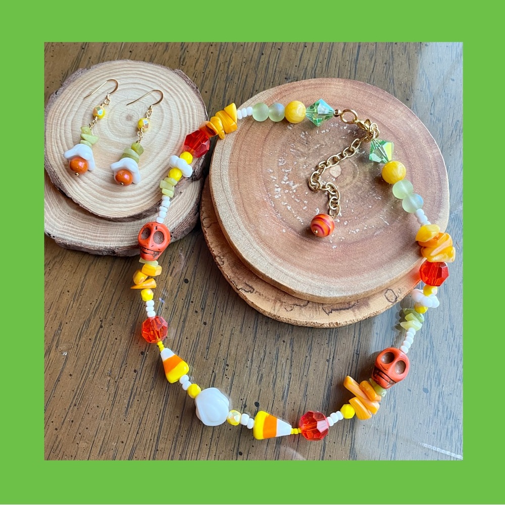Day of the Dead, Halloween or anytime handmade jewelry set